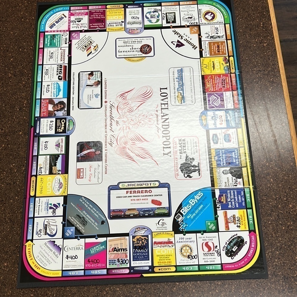 Collectors Edition LOVELANDOPOLY SWEETHEART CITY BOARD GAME